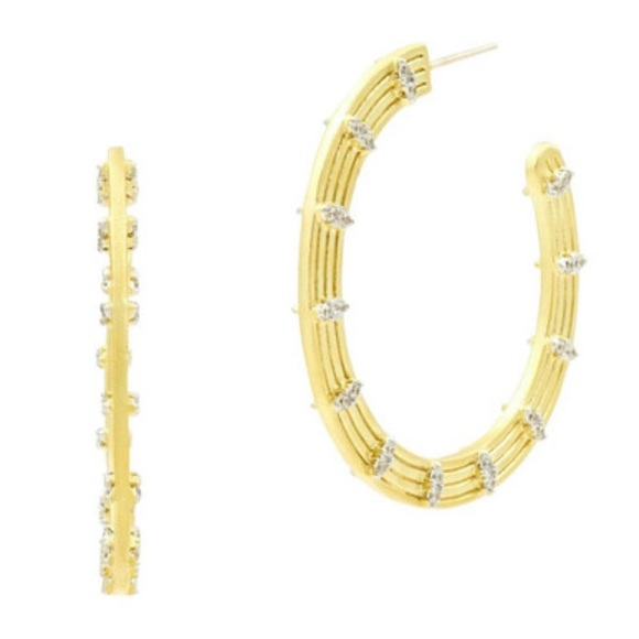 Freida RothmanFleur Bloom Empire Wide Hoop Earrings